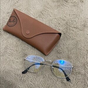 Ray-Ban Silver Glasses with Tan Case